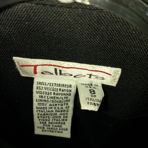 Talbots 8 Black Lined Linen Blend Blazer Jacket Funeral - Picture 3 of 3